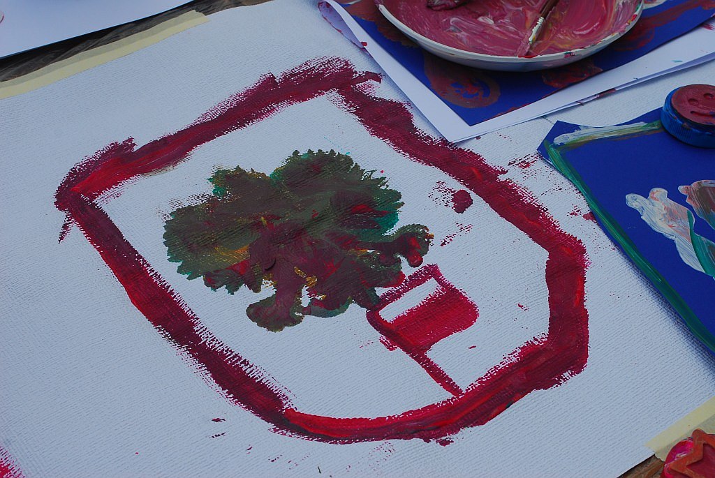 Malowanie godła w rynku