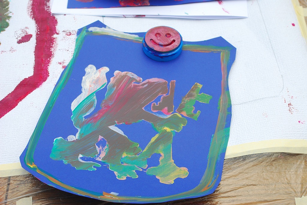 Malowanie godła w rynku