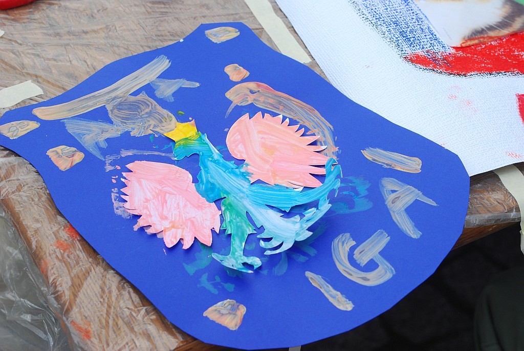 Malowanie godła w rynku