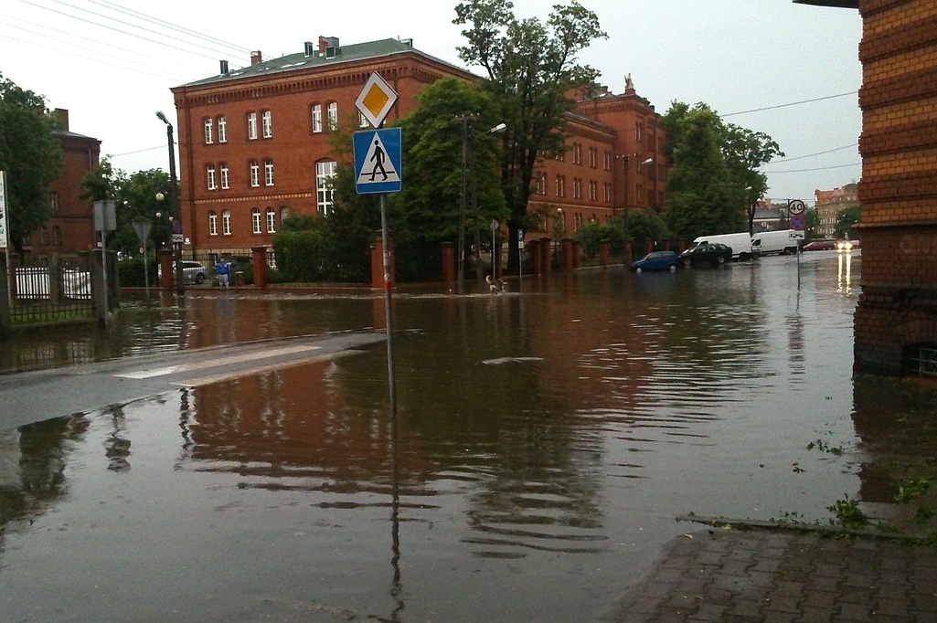Legnica po przejściu ulewnej burzy