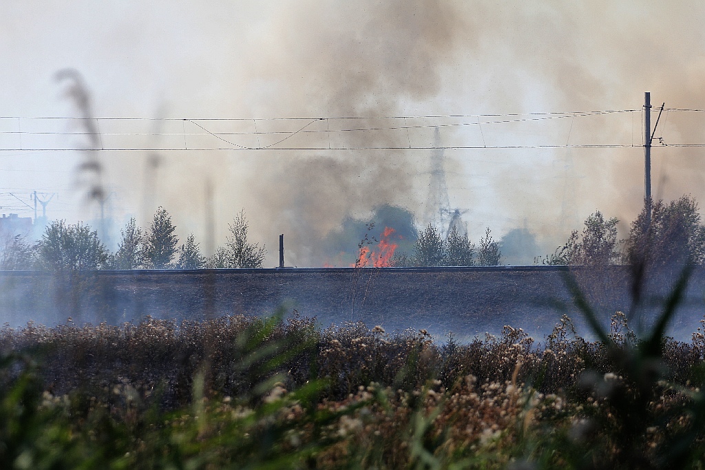 Tereny wokół kąpieliska Kormoran skąpane w ogniu