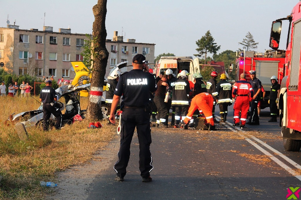 Wypadł z drogi i uderzył w drzewo