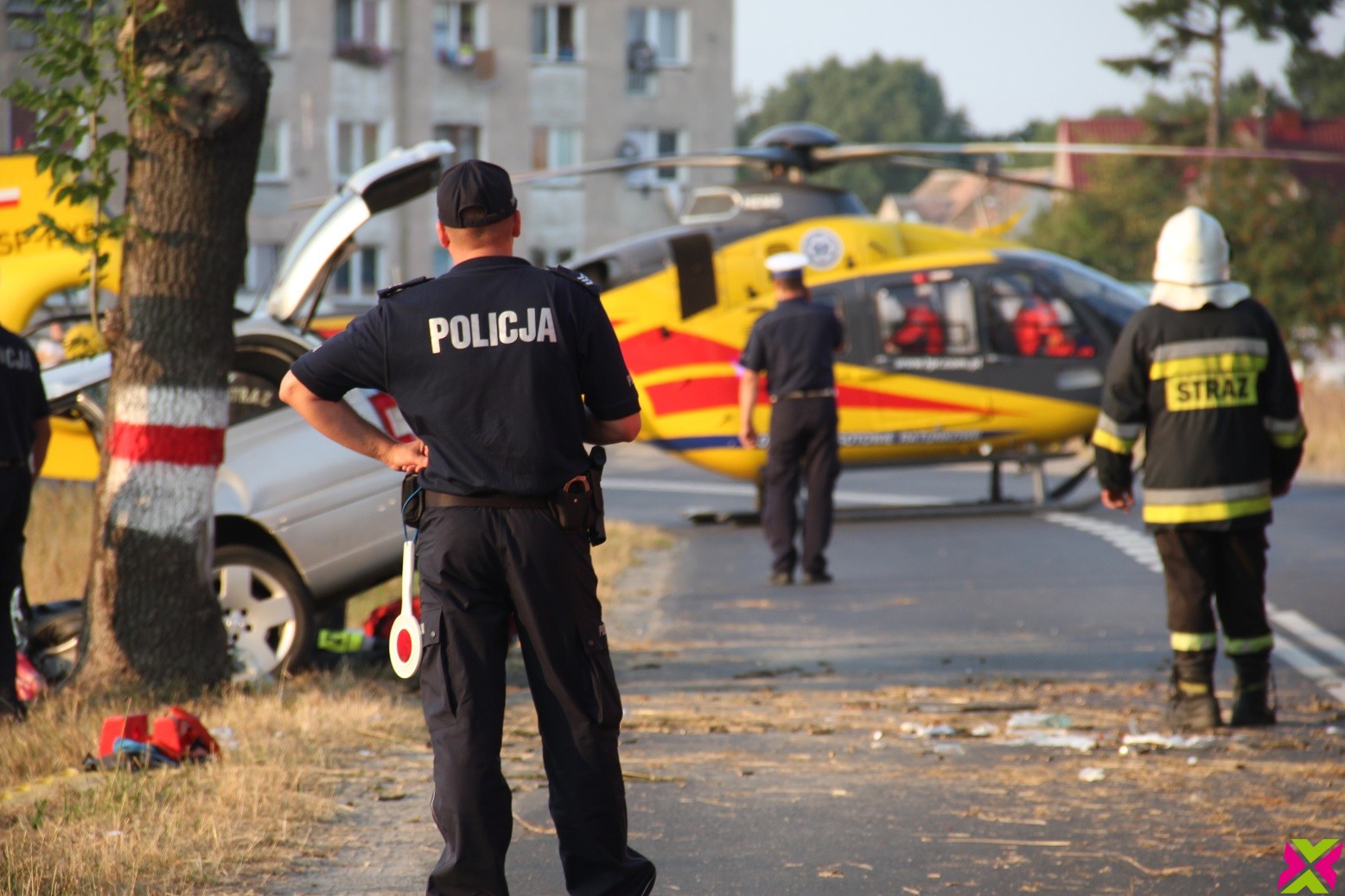 Wypadł z drogi i uderzył w drzewo