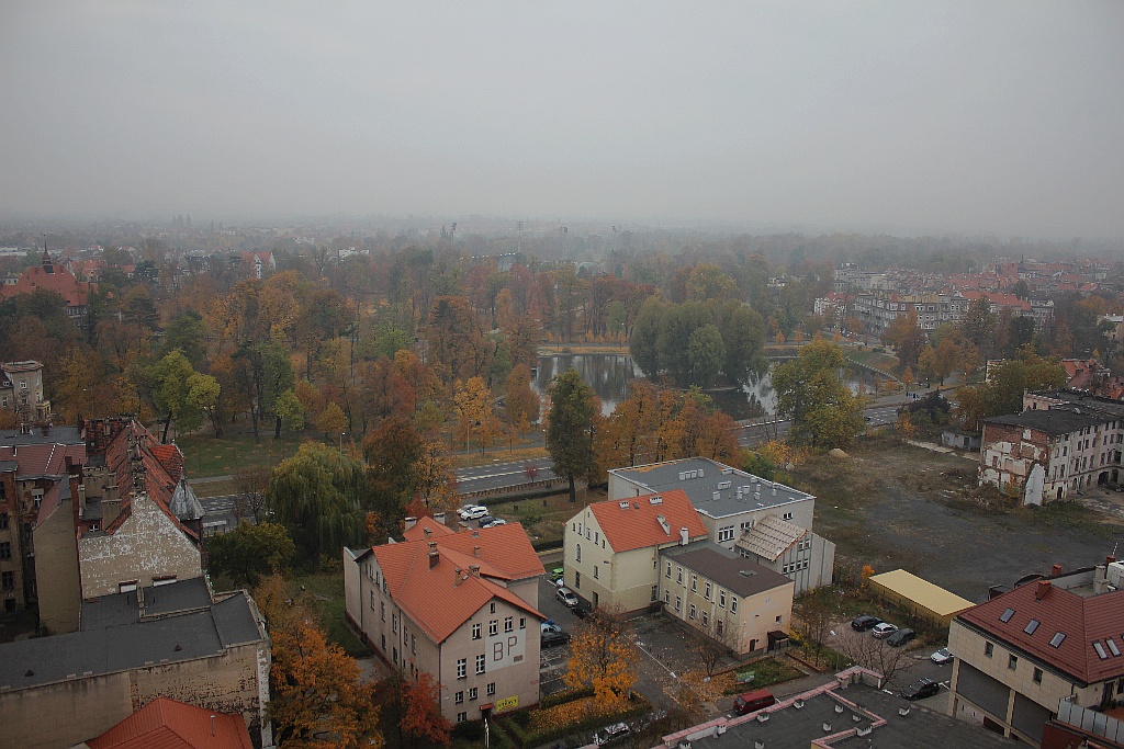 Jak wygląda jesienna Legnica z wieży Kościoła Mariackiego