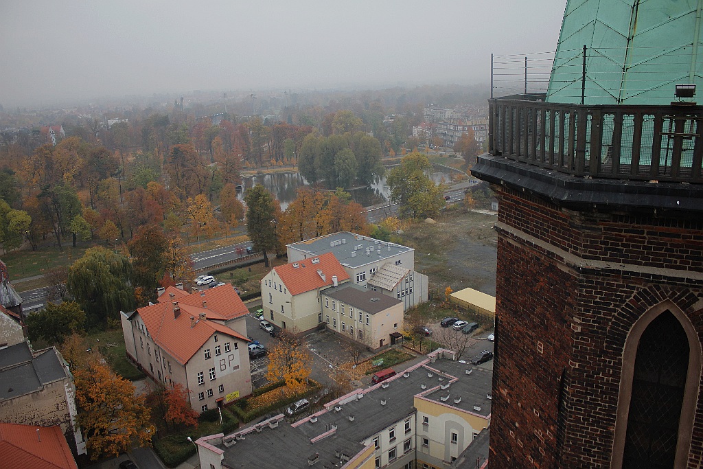 Jak wygląda jesienna Legnica z wieży Kościoła Mariackiego