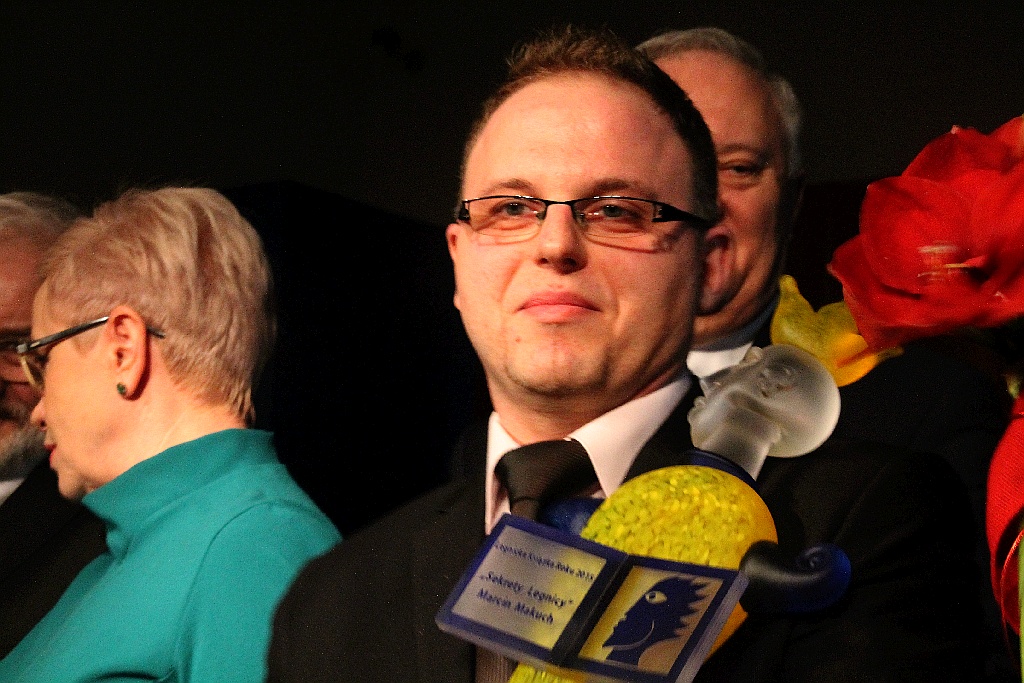 Marcin Makuch odebrał statuetkę za Legnicką Książkę Roku 2015