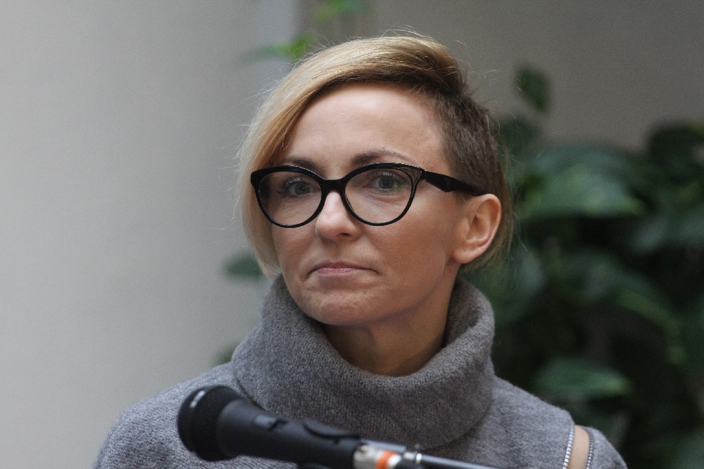 Anna Wyszkoni na otwarciu wystawy 