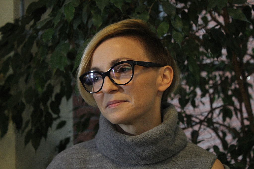 Anna Wyszkoni na otwarciu wystawy 