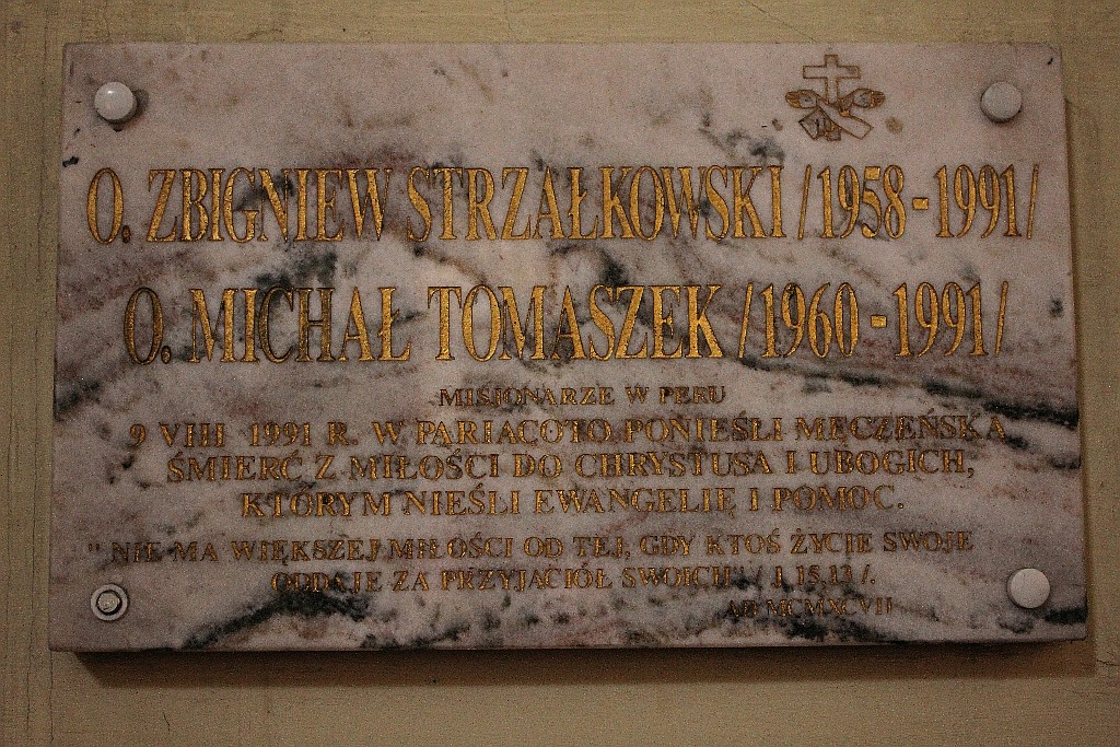 Relikwie ojców Zbigniewa i Michała w kościele świętego Jana