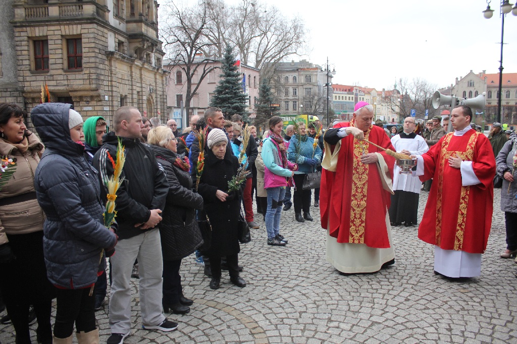 Msza święta w legnickiej Katedrze w Niedzielę Palmową