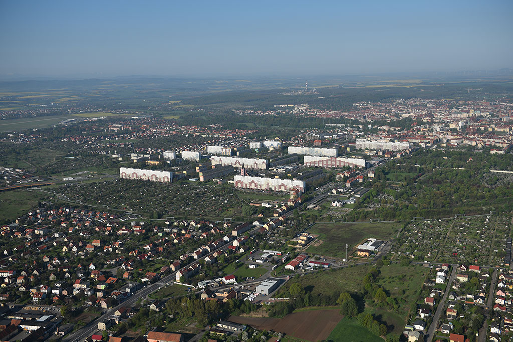 Legnica w porannym, majowym słońcu z lotu ptaka cz.1