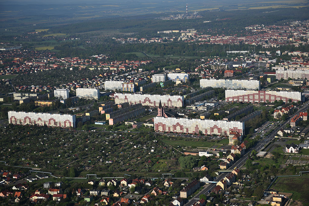 Legnica w porannym, majowym słońcu z lotu ptaka cz.1