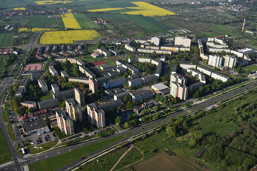 Legnica w porannym, majowym słońcu z lotu ptaka cz.1
