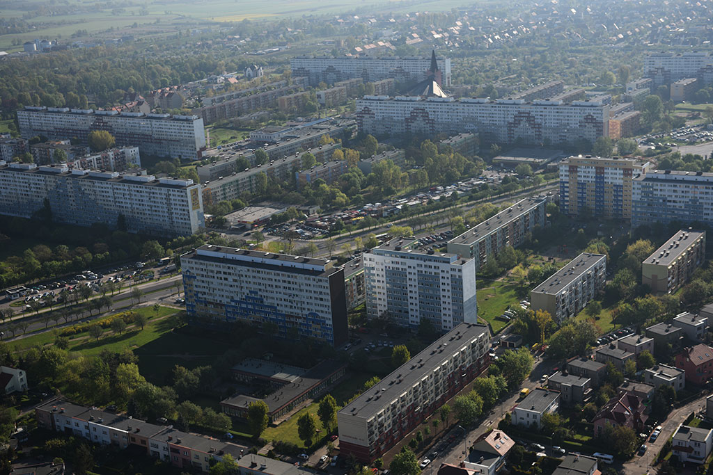 Legnica w porannym, majowym słońcu z lotu ptaka cz.1