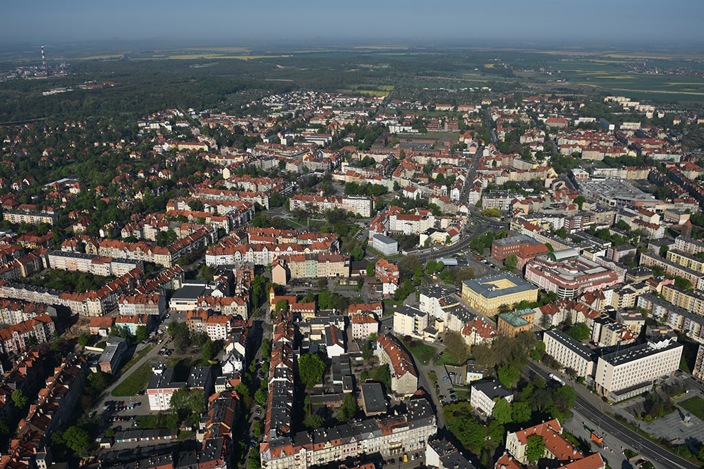 Legnica w porannym, majowym słońcu z lotu ptaka cz.2