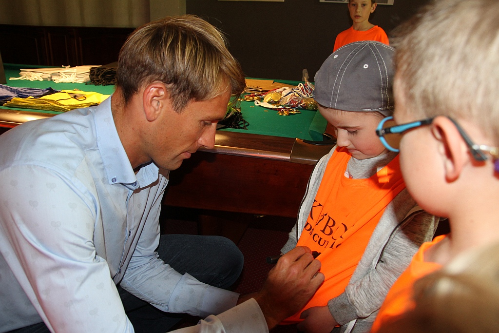 Łukasz Kubot był gościem dziecięcego turnieju tenisowego