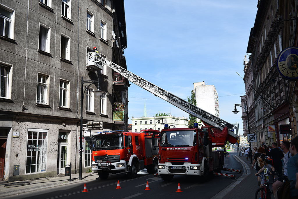 Straż ewakuowała dziewczynkę i jej psa z płonącego mieszkania