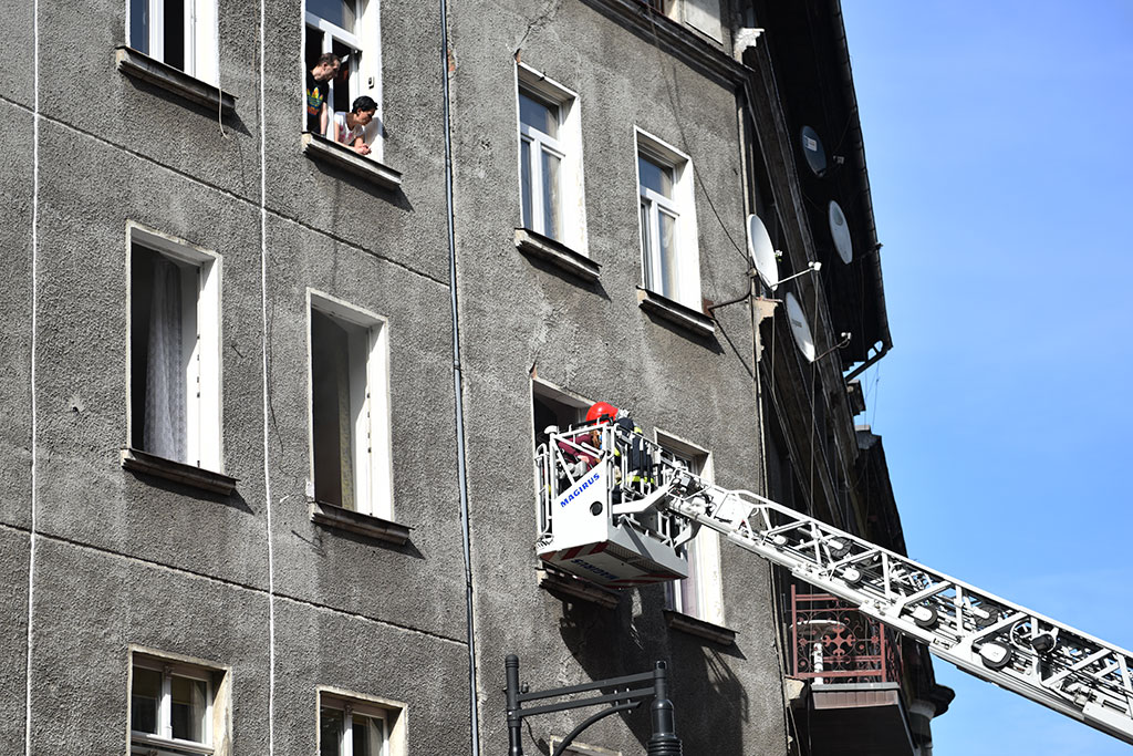 Straż ewakuowała dziewczynkę i jej psa z płonącego mieszkania