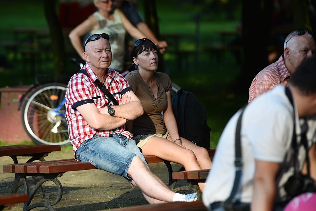 Dwa zespoły zagrały w parku muzykę Benjamina Bilsego