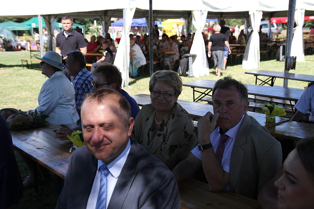 Mieszkańcy gminy Ruja bawią sie na dożynkach w Tyńcu