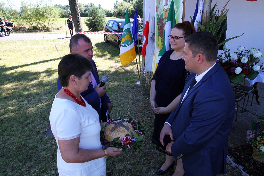 Mieszkańcy gminy Ruja bawią sie na dożynkach w Tyńcu