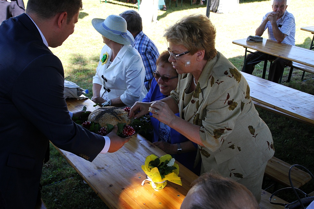 Mieszkańcy gminy Ruja bawią sie na dożynkach w Tyńcu