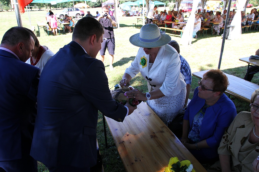 Mieszkańcy gminy Ruja bawią sie na dożynkach w Tyńcu