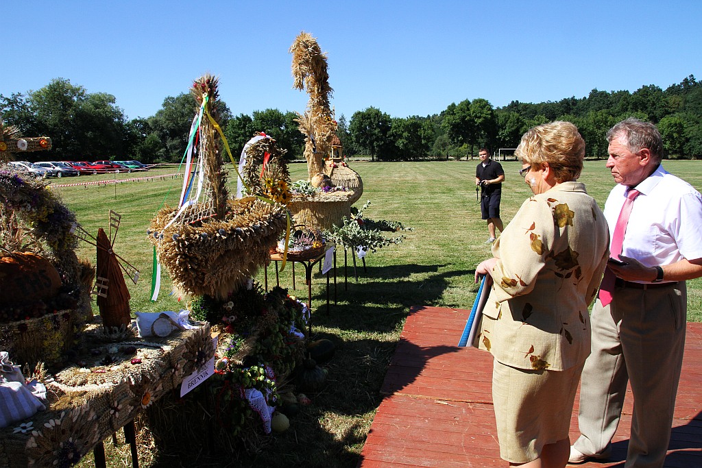 Mieszkańcy gminy Ruja bawią sie na dożynkach w Tyńcu
