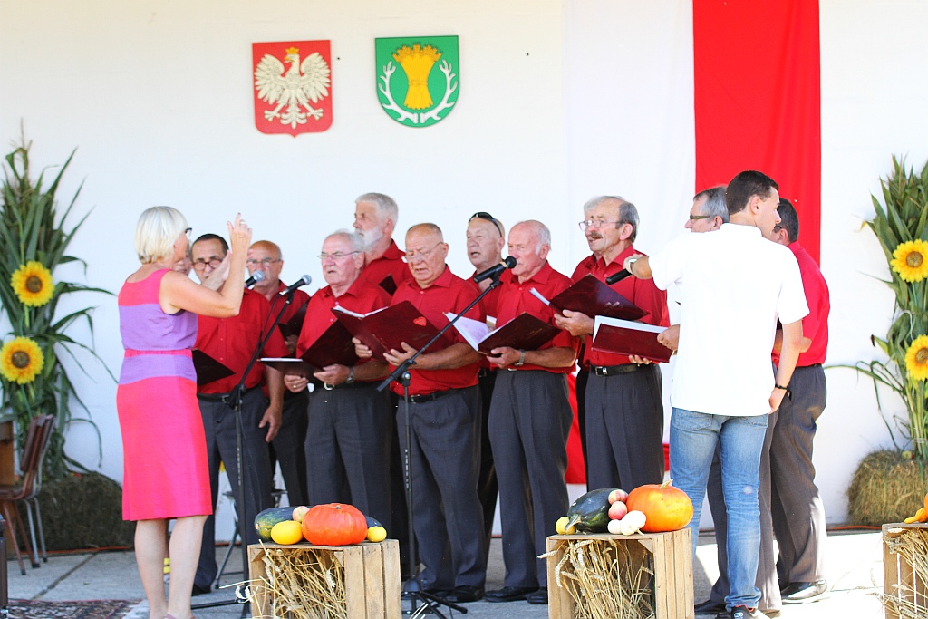 Mieszkańcy gminy Ruja bawią sie na dożynkach w Tyńcu