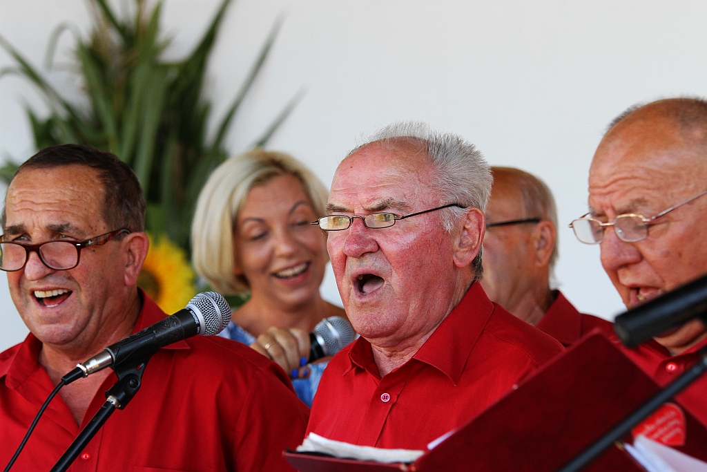 Mieszkańcy gminy Ruja bawią sie na dożynkach w Tyńcu