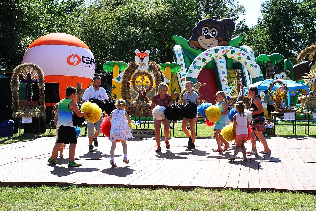 Mieszkańcy gminy Ruja bawią sie na dożynkach w Tyńcu