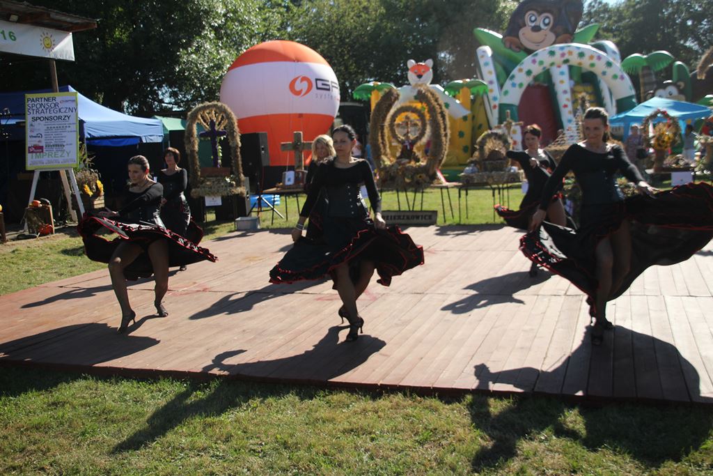 Mieszkańcy gminy Ruja bawią sie na dożynkach w Tyńcu