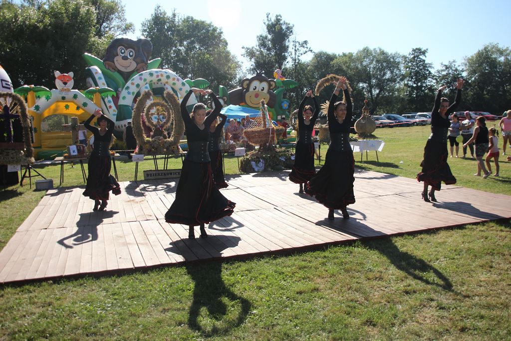 Mieszkańcy gminy Ruja bawią sie na dożynkach w Tyńcu