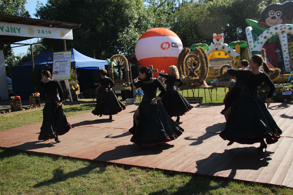 Mieszkańcy gminy Ruja bawią sie na dożynkach w Tyńcu