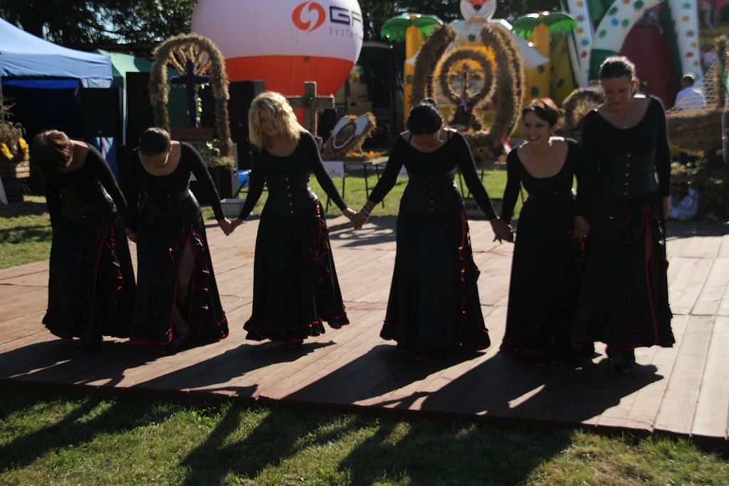 Mieszkańcy gminy Ruja bawią sie na dożynkach w Tyńcu