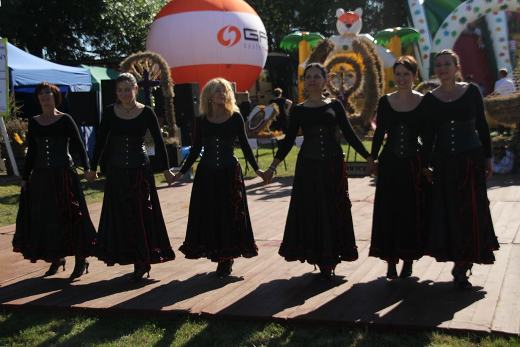 Mieszkańcy gminy Ruja bawią sie na dożynkach w Tyńcu