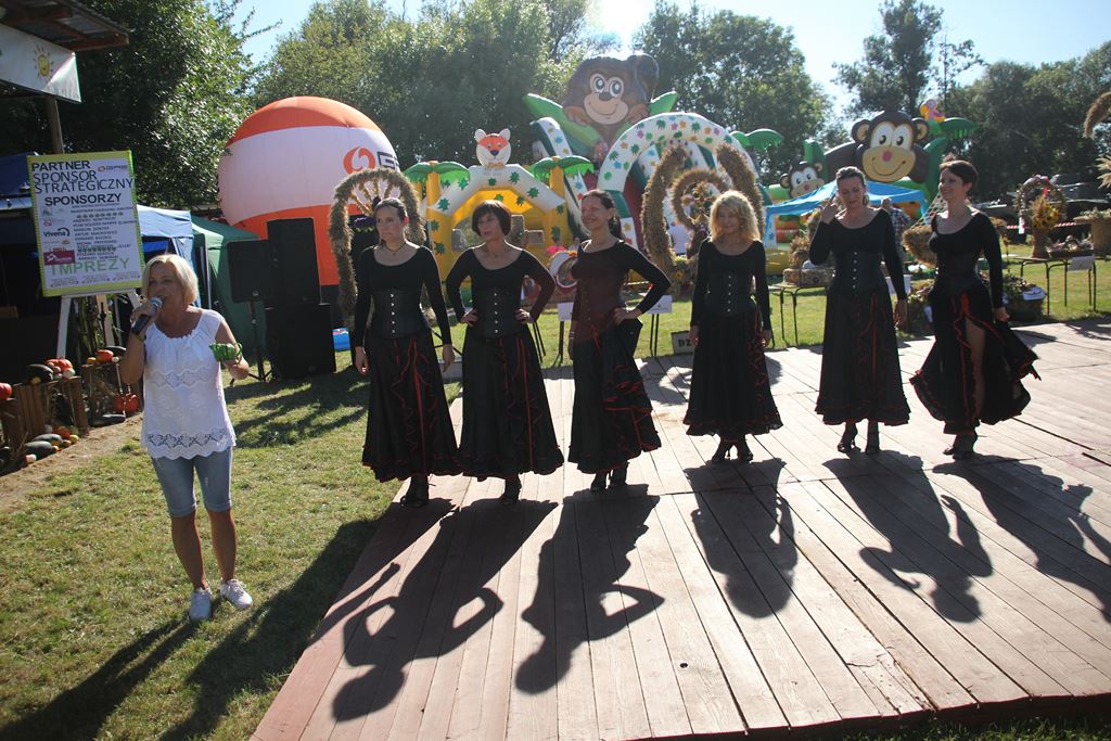 Mieszkańcy gminy Ruja bawią sie na dożynkach w Tyńcu