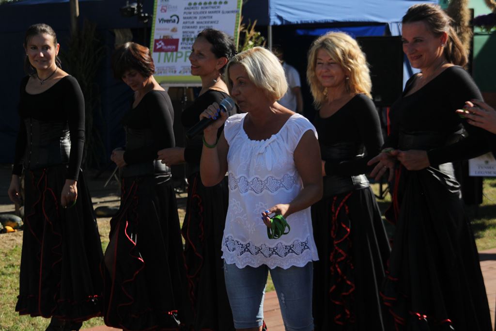 Mieszkańcy gminy Ruja bawią sie na dożynkach w Tyńcu