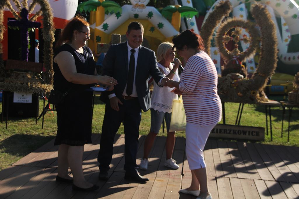 Mieszkańcy gminy Ruja bawią sie na dożynkach w Tyńcu