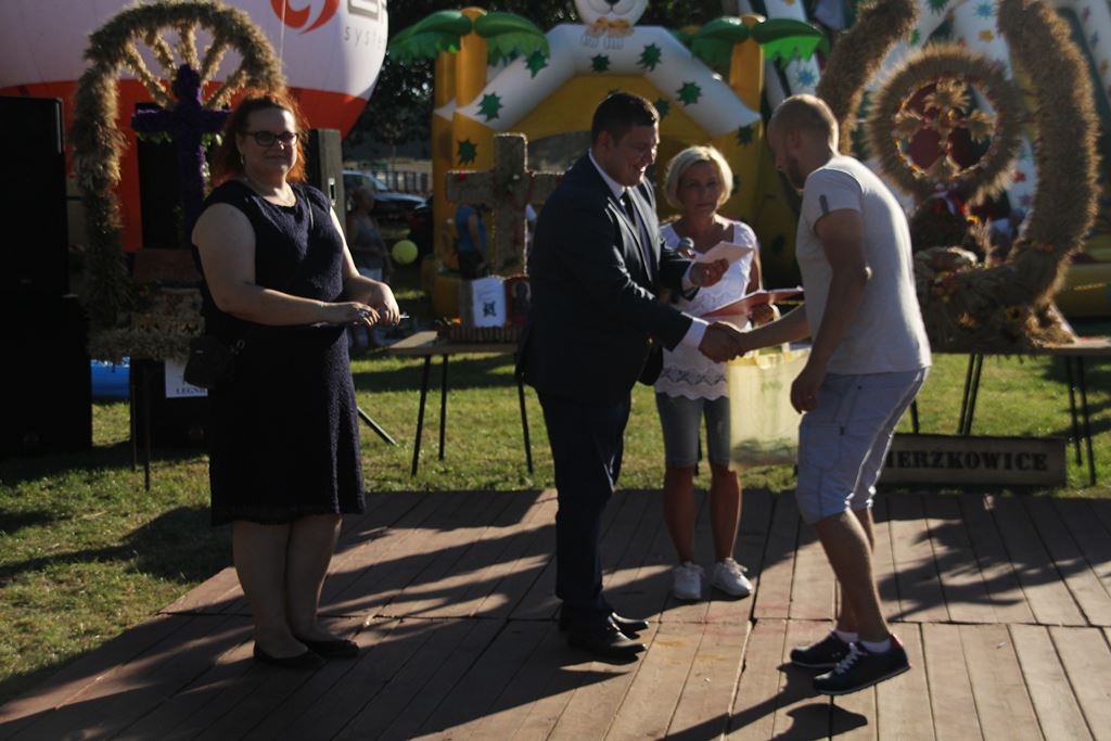 Mieszkańcy gminy Ruja bawią sie na dożynkach w Tyńcu