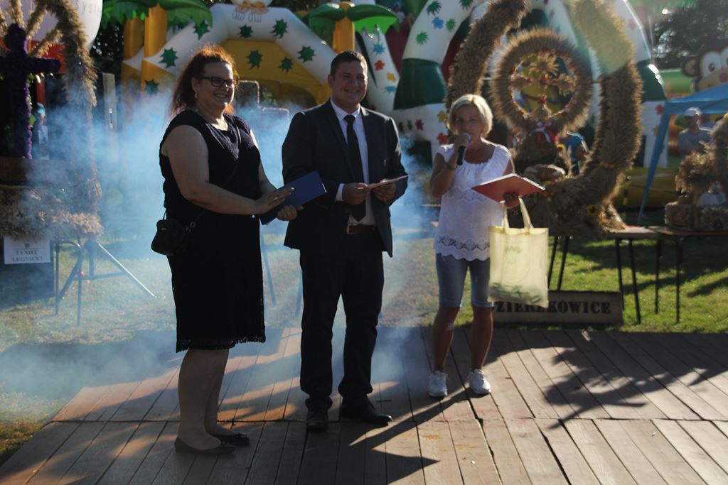 Mieszkańcy gminy Ruja bawią sie na dożynkach w Tyńcu