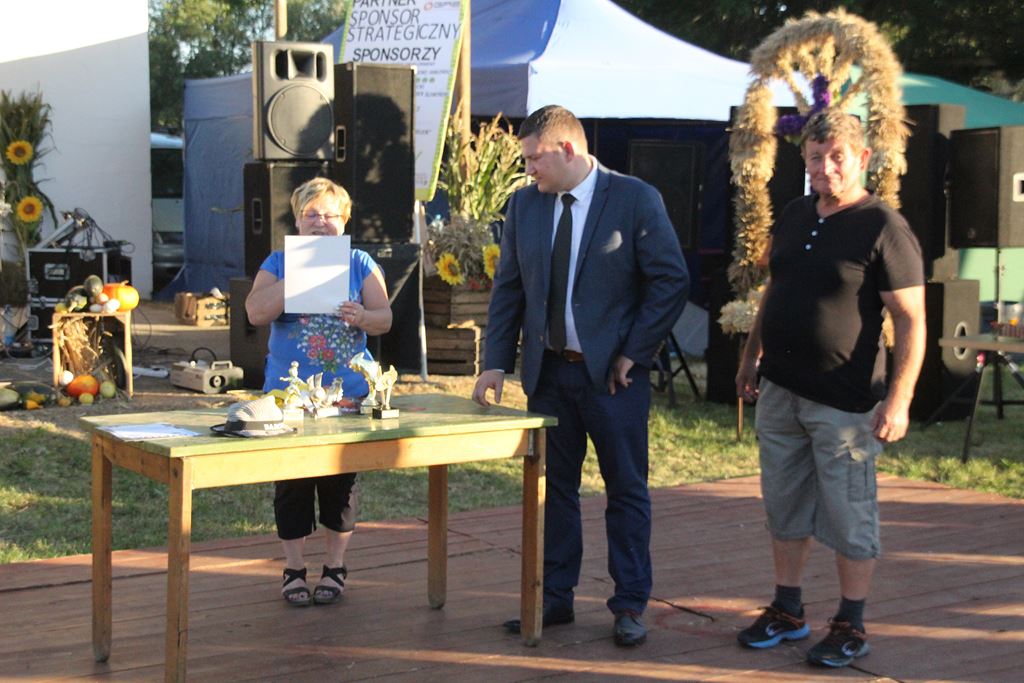 Mieszkańcy gminy Ruja bawią sie na dożynkach w Tyńcu