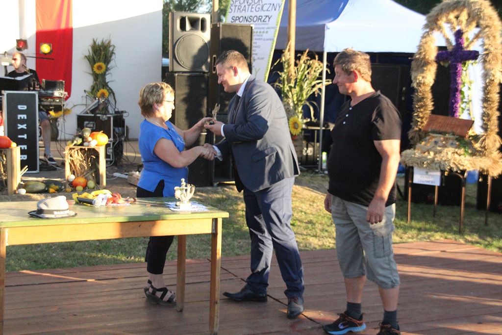 Mieszkańcy gminy Ruja bawią sie na dożynkach w Tyńcu