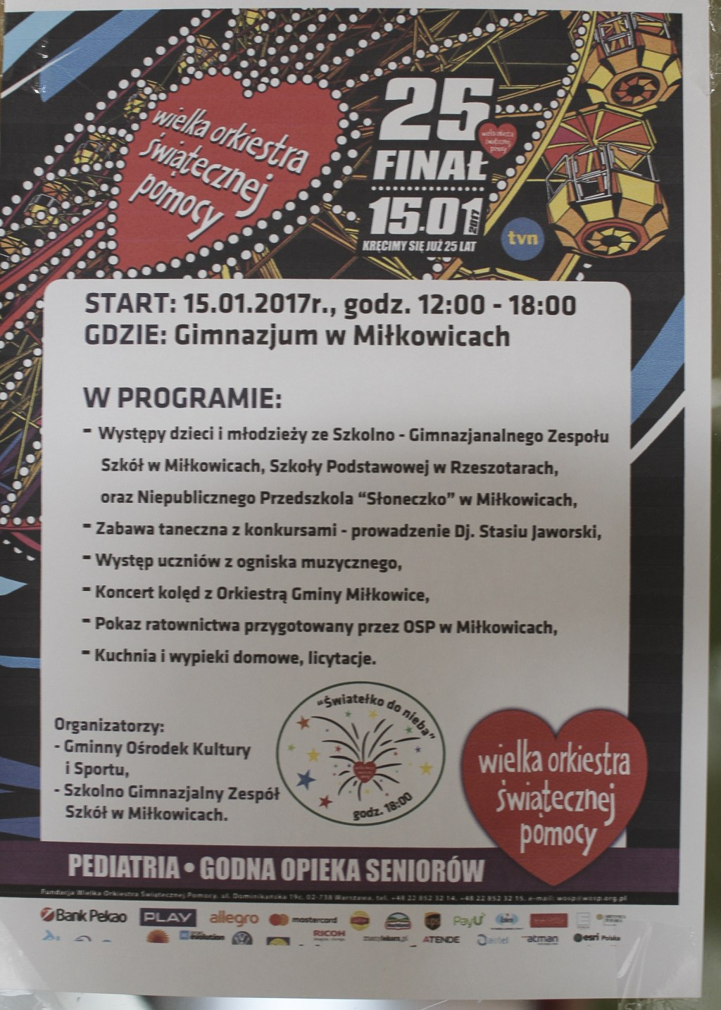 Orkiestra Owsiaka zagrała w niedzielę w Miłkowicach