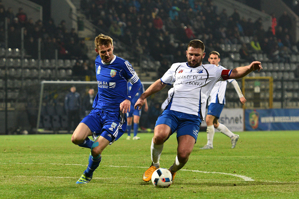 Piłkarze Miedzi Legnica wygrali pierwszy w tym roku ligowy mecz