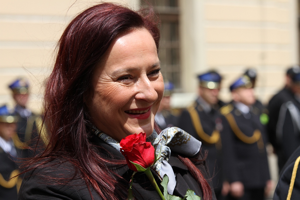 Obchody Dnia Strażaka na dziedzińcu Akademii Rycerskiej