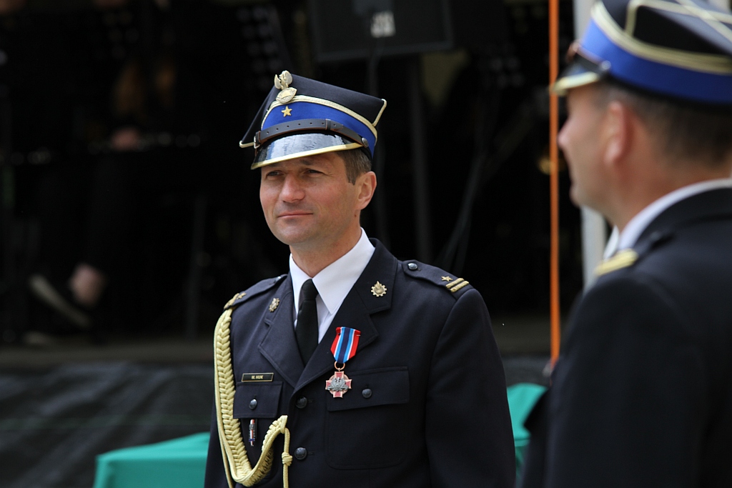 Obchody Dnia Strażaka na dziedzińcu Akademii Rycerskiej