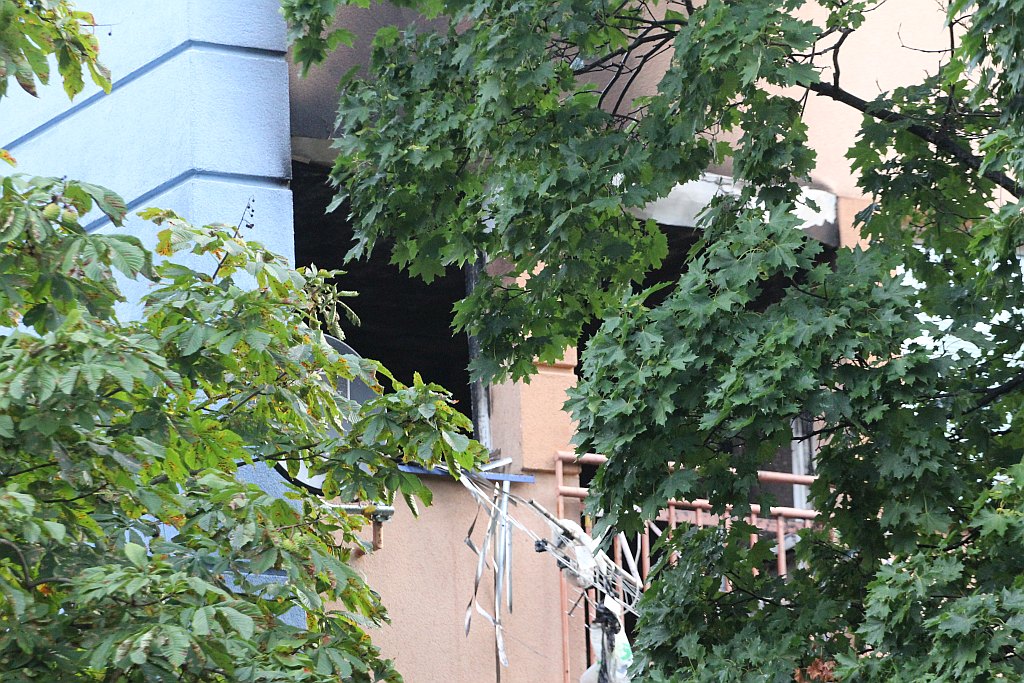 Pożar mieszkania przy ulicy Orbitalnej na osiedlu Kopernika