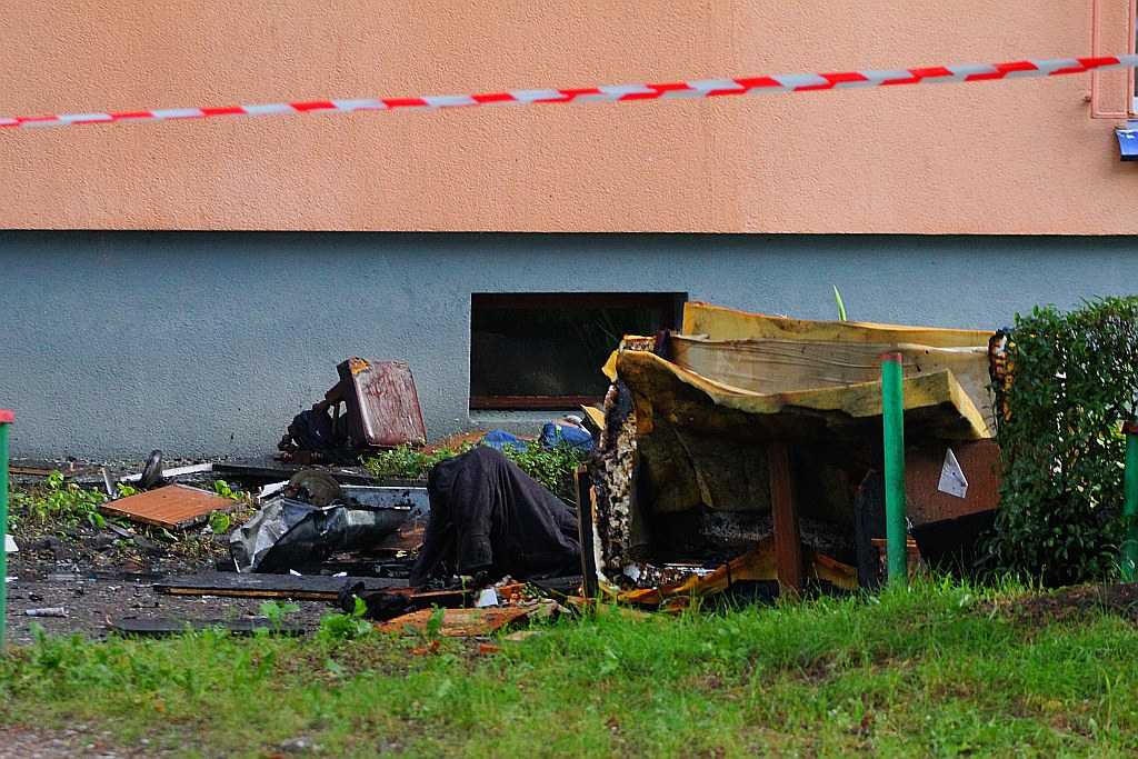 Pożar mieszkania przy ulicy Orbitalnej na osiedlu Kopernika