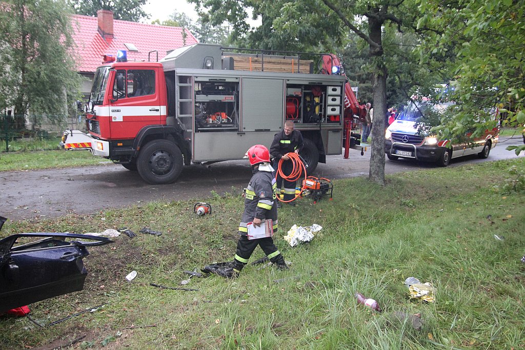 Dwie osoby ranne w wypadku do którego doszło w Grzymalinie